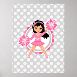 Roze Cheerleader Black Hair - Cute Cheer Poster