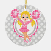 Roze Cheerleader Blonde - Cute Cheer Keramisch Ornament (Voorkant)