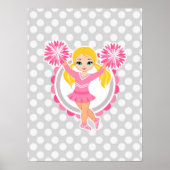 Roze Cheerleader Blonde - Cute Cheer Poster (Voorkant)
