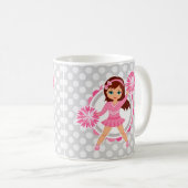 Roze Cheerleader Brunette - Cute Cheer Koffiemok (Voorkant rechts)