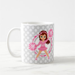 Roze Cheerleader Brunette - Cute Cheer Koffiemok