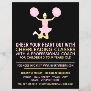 Roze Cheerleader, Cheerleading Classes Adverteren Flyer