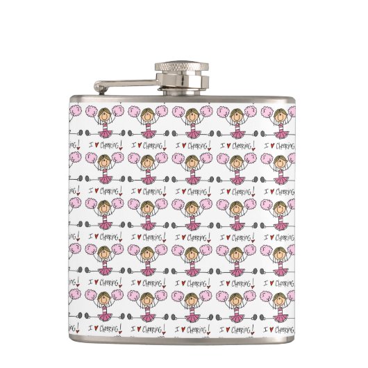 Roze Cheerleader Heupfles (Voorkant)