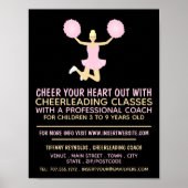 Roze Cheerleader, reclame voor Cheerleading lessen Poster (Voorkant)