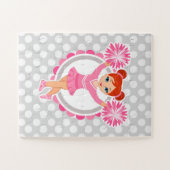 Roze Cheerleader Redhead - Cute Cheer Legpuzzel (Horizontaal)