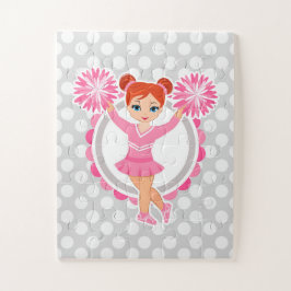 Roze Cheerleader Redhead - Cute Cheer Legpuzzel