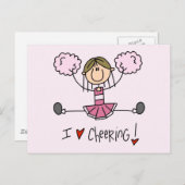 Roze Cheerleader Tshirts en Gifts Briefkaart (Voorkant / Achterkant)