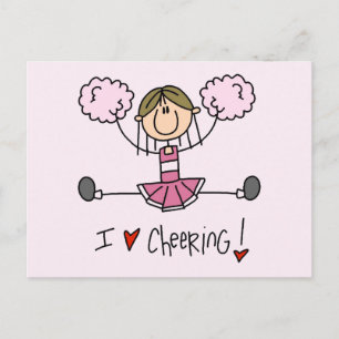 Roze Cheerleader Tshirts en Gifts Briefkaart