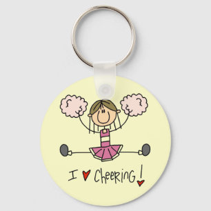 Roze Cheerleader Tshirts en Gifts Sleutelhanger