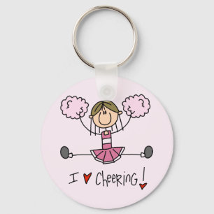 Roze Cheerleader Tshirts en Gifts Sleutelhanger