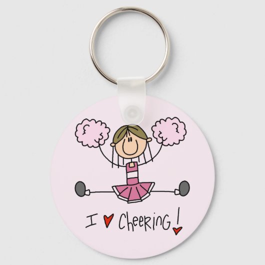 Roze Cheerleader Tshirts en Gifts Sleutelhanger (Voorkant)