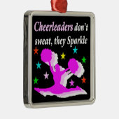  ROZE CHEERLEADERS ZWEREN NIET DAT ZE SCHITTEREN METALEN ORNAMENT (Rechts)