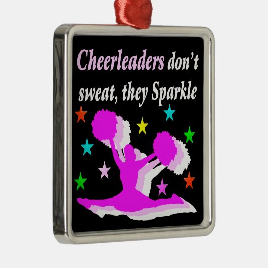  ROZE CHEERLEADERS ZWEREN NIET DAT ZE SCHITTEREN METALEN ORNAMENT (Rechts)