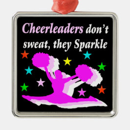  ROZE CHEERLEADERS ZWEREN NIET DAT ZE SCHITTEREN METALEN ORNAMENT