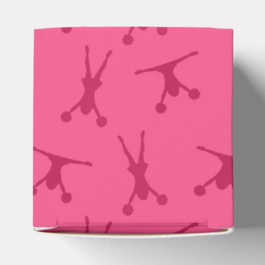 Roze cheerleading patroon bedankdoosjes (Bovenkant)