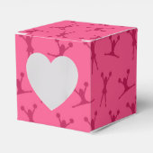 Roze cheerleading patroon bedankdoosjes (Voorkant Zijde)