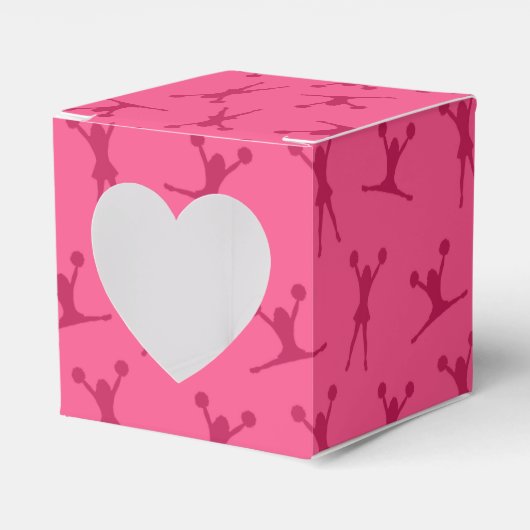 Roze cheerleading patroon bedankdoosjes (Voorkant Zijde)