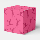 Roze cheerleading patroon bedankdoosjes (Achterkant)
