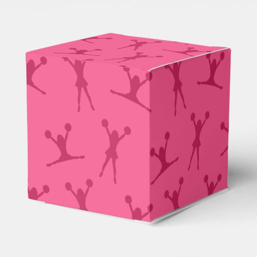 Roze cheerleading patroon bedankdoosjes (Achterkant)