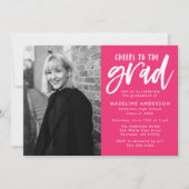 Roze Cheers aan de Partij van de Graduatie van het Kaart (Voorkant)