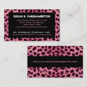 Roze Cheetah Animal Print Visitekaartje (Voorkant / Achterkant)