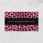 Roze Cheetah Animal Print Visitekaartje (Achterkant)
