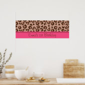 Roze Cheetah Birthday Banner Poster (Keuken)