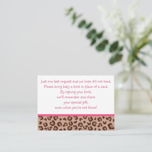 Roze Cheetah Book Request Kaarten (Staand voorkant)