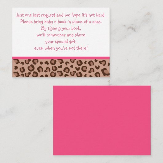 Roze Cheetah Book Request Kaarten (Voorkant / Achterkant)