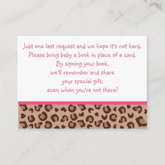 Roze Cheetah Book Request Kaarten (Voorkant)