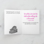 Roze Cheetah Cub + mam Moederdag schoondochter Kaart (Binnen)