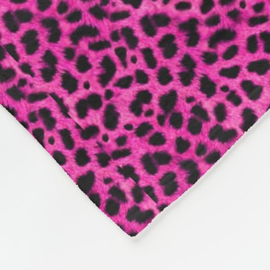 Roze Cheetah Fleece Deken (Hoek)