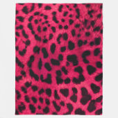 Roze Cheetah Fur Pattern Fleece Blanket (Voorkant)