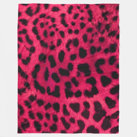 Roze Cheetah Fur Pattern Fleece Blanket (Voorkant)