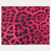 Roze Cheetah Fur Pattern Fleece Blanket (Voorkant (Horizontaal))