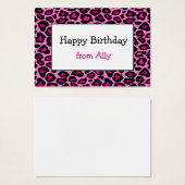 Roze Cheetah Gift Enclosure / Gift Label (#GIFT 00 Visitekaartje (Voorkant /achterkant)