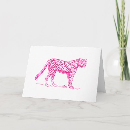 Roze Cheetah Kaart (Voorkant)