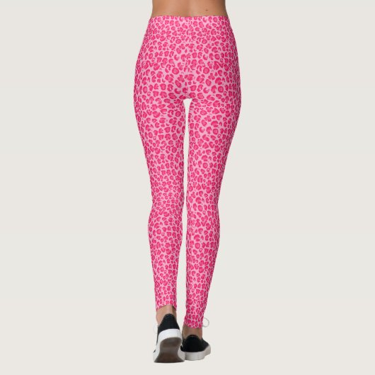 Roze Cheetah Leopard Print Leggings (Achterkant)
