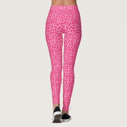 Roze Cheetah Leopard Print Leggings (Achterkant)