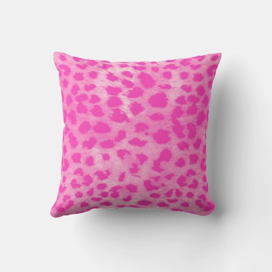 Roze Cheetah Leopard Print Monogram Goud Glitter Kussen (Achterkant)