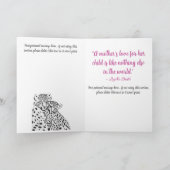 Roze Cheetah Mam + Moederdag van de Dochter Kaart (Binnen)