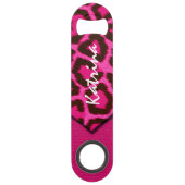 Roze Cheetah Monogram Speed Flessenopener (Voorkant)