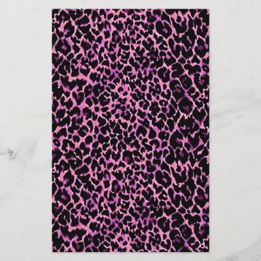 Roze Cheetah Pattern Briefpapier (Voorkant)
