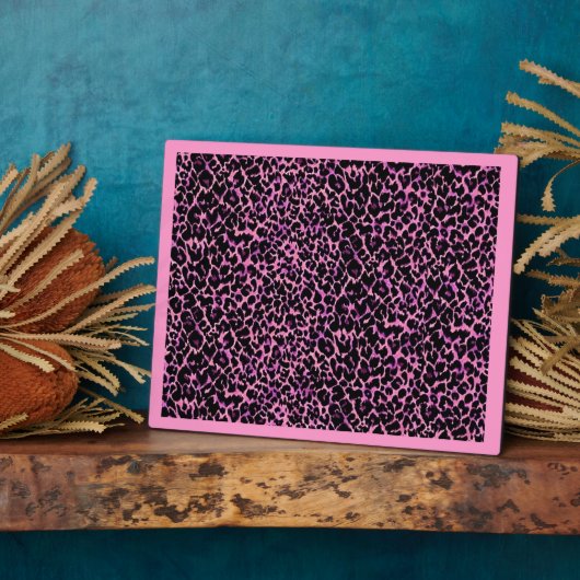 Roze Cheetah Pattern Fotoplaat (Zijkant)