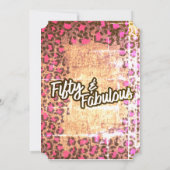 Roze Cheetah print 50e verjaardag Kaart (Achterkant)