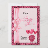 Roze Cheetah Print Baby shower Kaart (Voorkant)