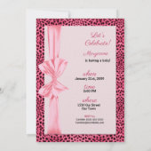Roze Cheetah Print Baby shower Kaart (Achterkant)