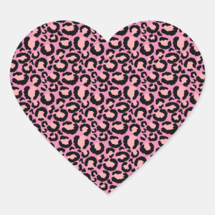 Roze Cheetah Print Hart Sticker