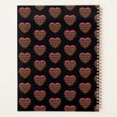 Roze Cheetah Print Hearts Name Patroon Planner (Achterkant)
