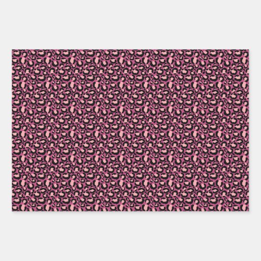 Roze Cheetah Print Inpakpapier Vel (Voorkant 3)